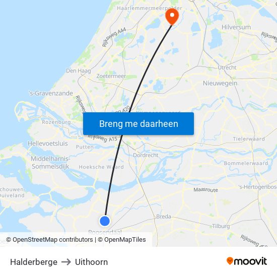 Halderberge to Uithoorn map