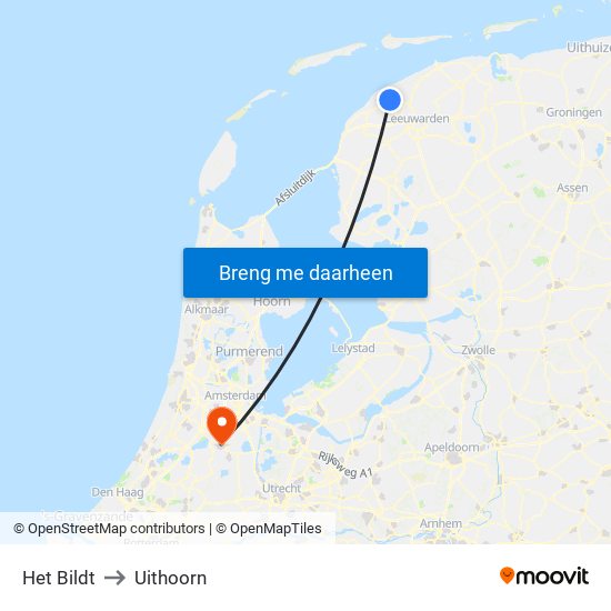 Het Bildt to Uithoorn map