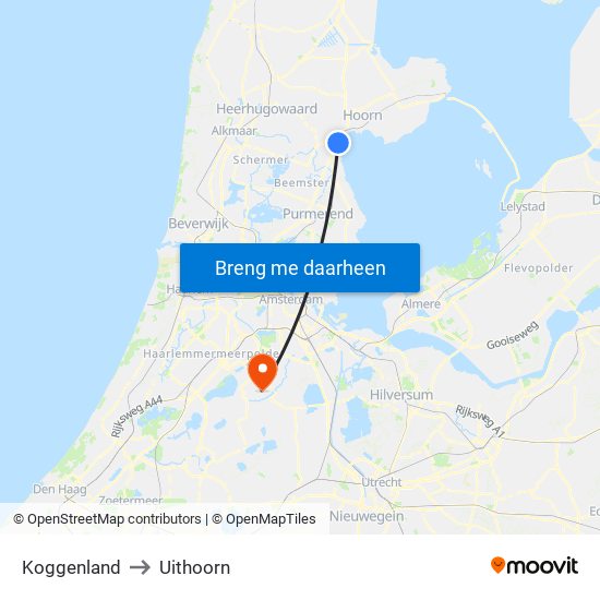 Koggenland to Uithoorn map