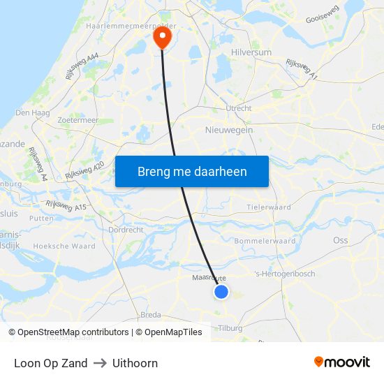 Loon Op Zand to Uithoorn map