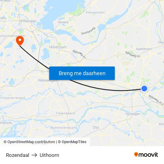 Rozendaal to Uithoorn map