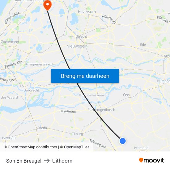 Son En Breugel to Uithoorn map