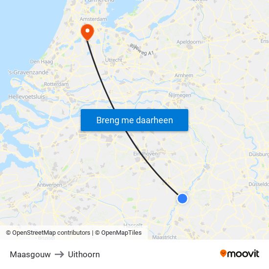 Maasgouw to Uithoorn map