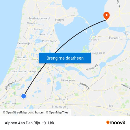 Alphen Aan Den Rijn to Urk map