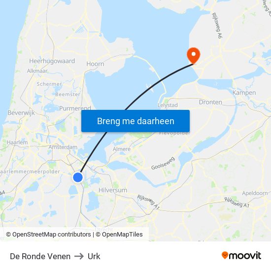 De Ronde Venen to Urk map