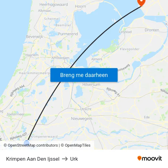 Krimpen Aan Den Ijssel to Urk map