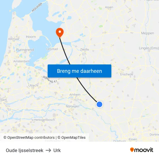 Oude Ijsselstreek to Urk map
