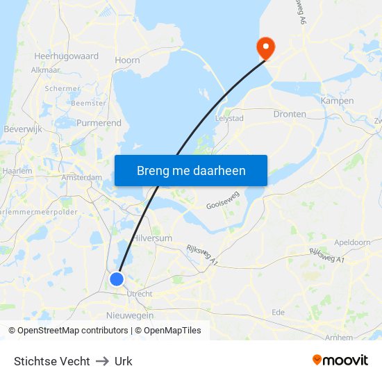 Stichtse Vecht to Urk map