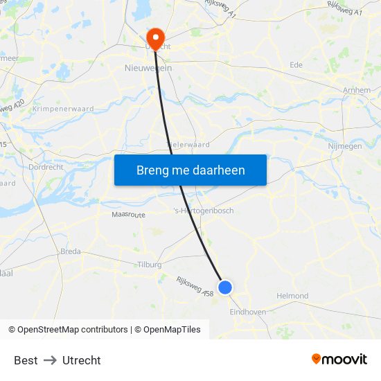 Best to Utrecht map