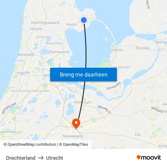 Drechterland to Utrecht map