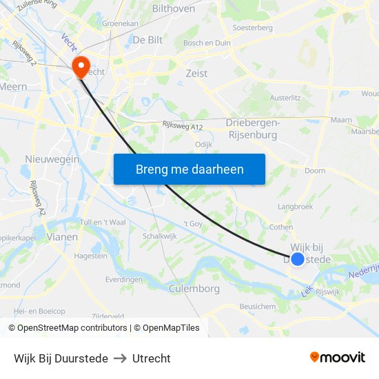 Wijk Bij Duurstede to Utrecht map