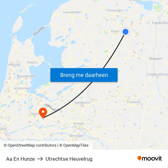 Aa En Hunze to Utrechtse Heuvelrug map