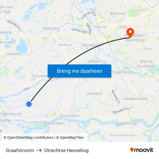 Graafstroom to Utrechtse Heuvelrug map