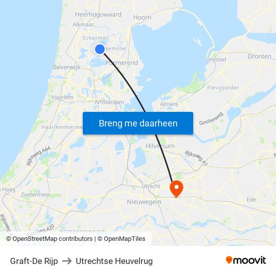 Graft-De Rijp to Utrechtse Heuvelrug map