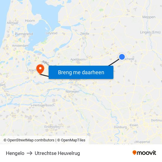 Hengelo to Utrechtse Heuvelrug map