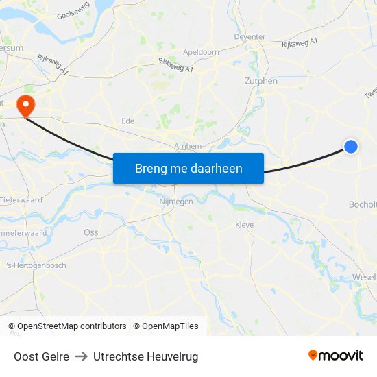 Oost Gelre to Utrechtse Heuvelrug map
