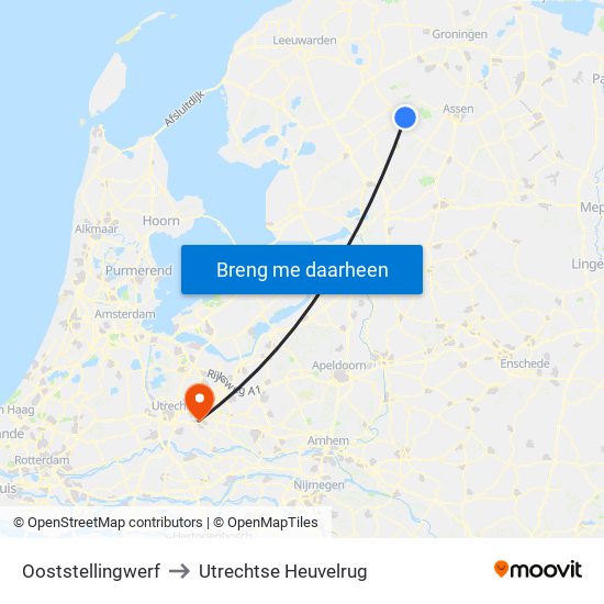 Ooststellingwerf to Utrechtse Heuvelrug map