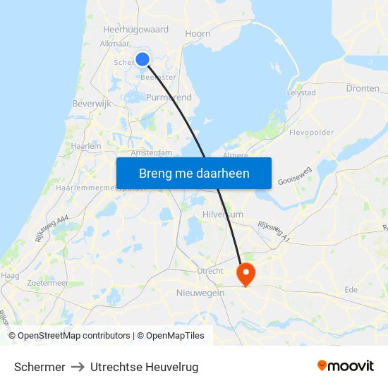 Schermer to Utrechtse Heuvelrug map