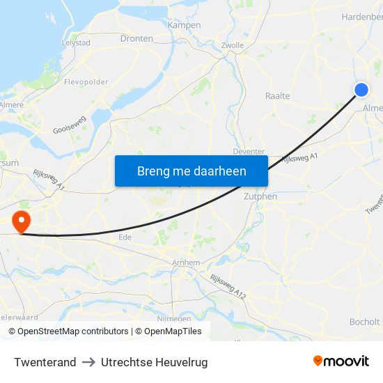 Twenterand to Utrechtse Heuvelrug map