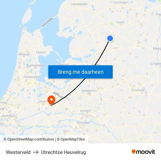 Westerveld to Utrechtse Heuvelrug map