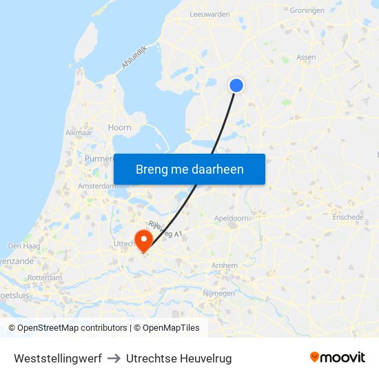 Weststellingwerf to Utrechtse Heuvelrug map