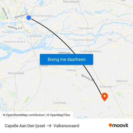 Capelle Aan Den Ijssel to Valkenswaard map