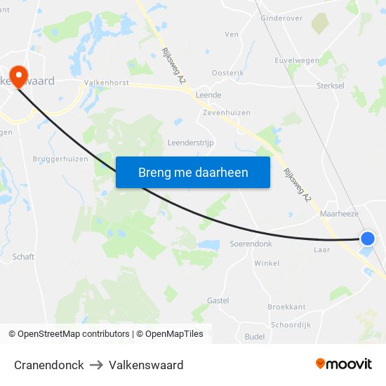 Cranendonck to Valkenswaard map