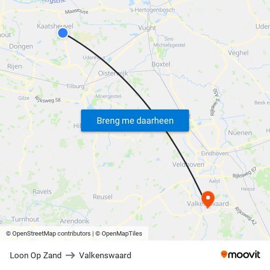 Loon Op Zand to Valkenswaard map