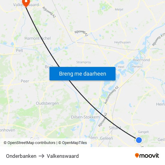 Onderbanken to Valkenswaard map