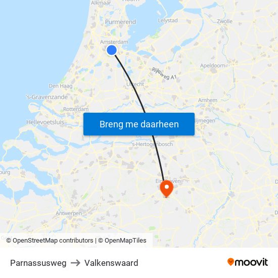 Parnassusweg to Valkenswaard map