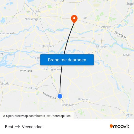 Best to Veenendaal map