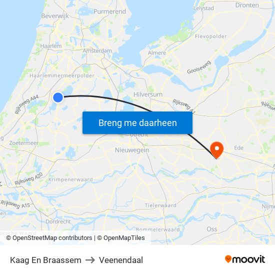 Kaag En Braassem to Veenendaal map