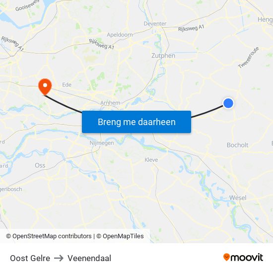 Oost Gelre to Veenendaal map