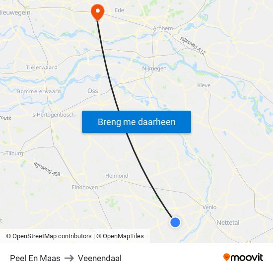 Peel En Maas to Veenendaal map