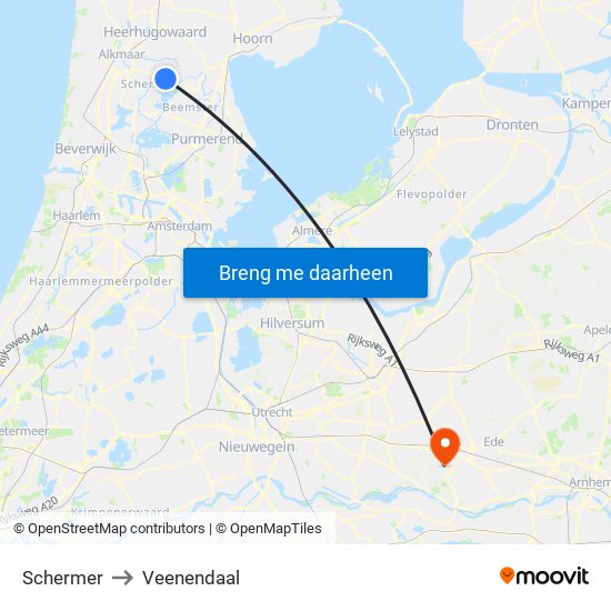 Schermer to Veenendaal map