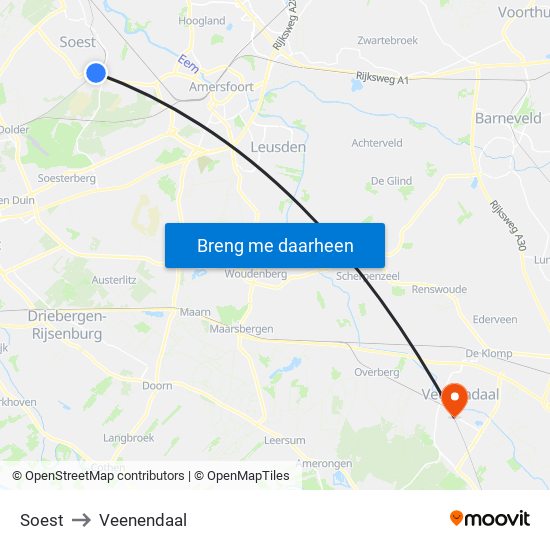 Soest to Veenendaal map