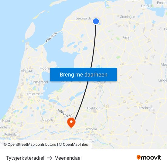 Tytsjerksteradiel to Veenendaal map