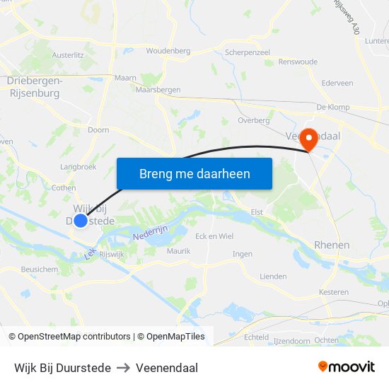 Wijk Bij Duurstede to Veenendaal map