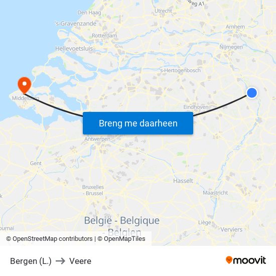Bergen (L.) to Veere map