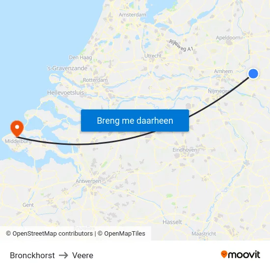 Bronckhorst to Veere map