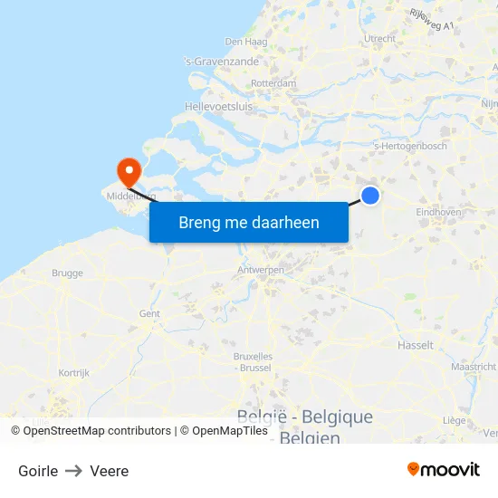 Goirle to Veere map