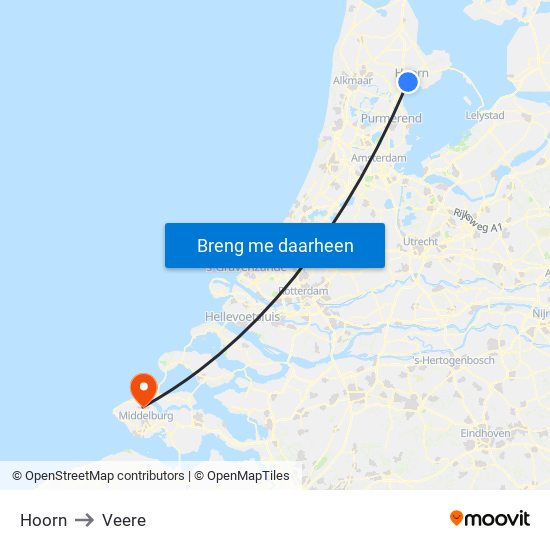 Hoorn to Veere map