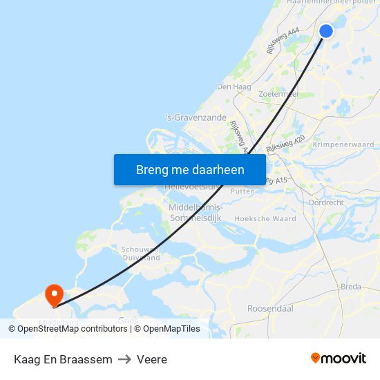 Kaag En Braassem to Veere map