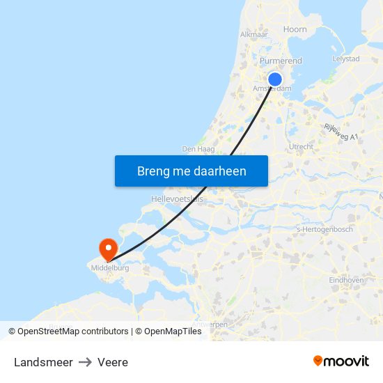 Landsmeer to Veere map