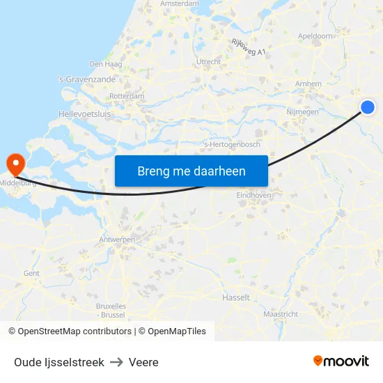 Oude Ijsselstreek to Veere map