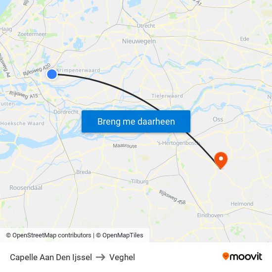 Capelle Aan Den Ijssel to Veghel map