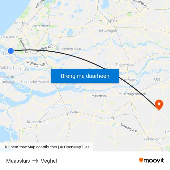 Maassluis to Veghel map