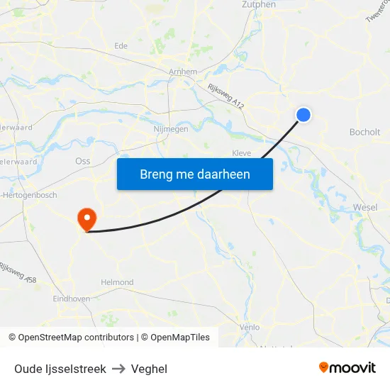 Oude Ijsselstreek to Veghel map