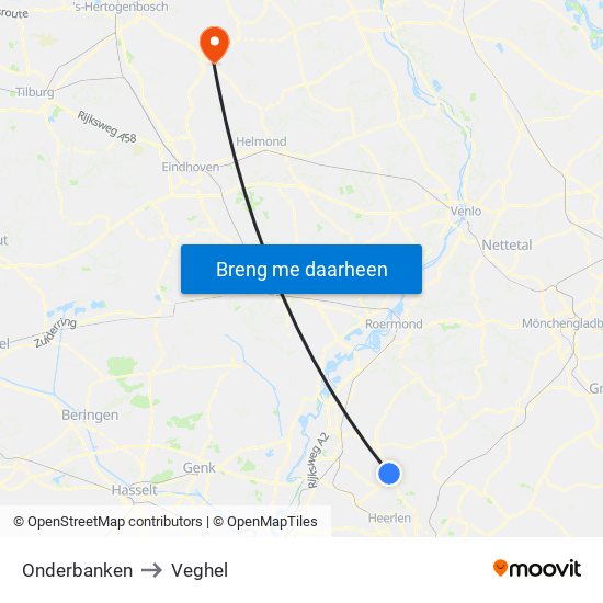 Onderbanken to Veghel map