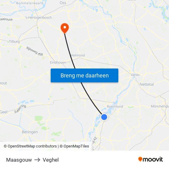 Maasgouw to Veghel map